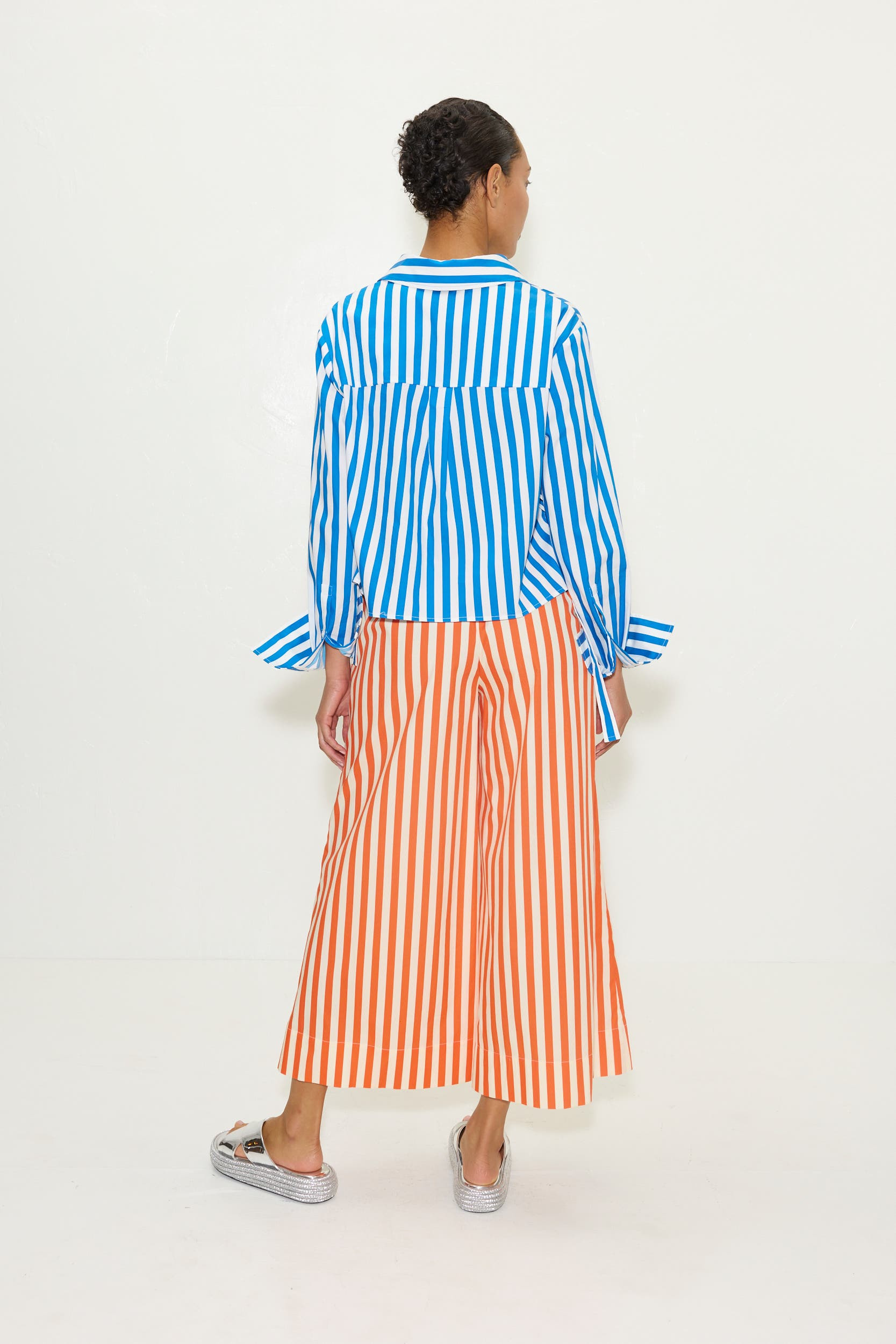SIMONMILLER Ayre Cropped Poplin Top in Blue Stripe at Nordstrom - 4