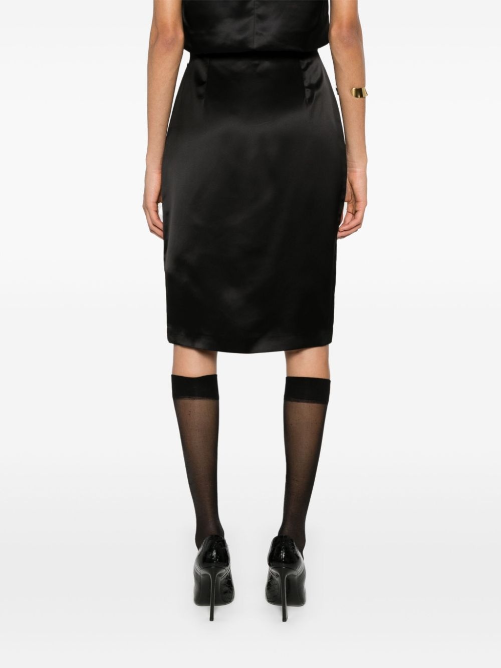 satin pencil midi skirt - 4