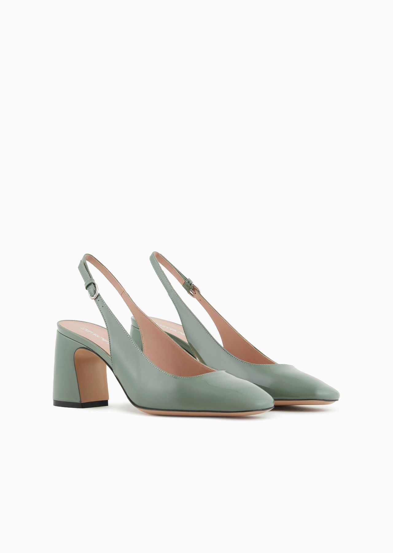 Patent leather slingback court shoes - 2