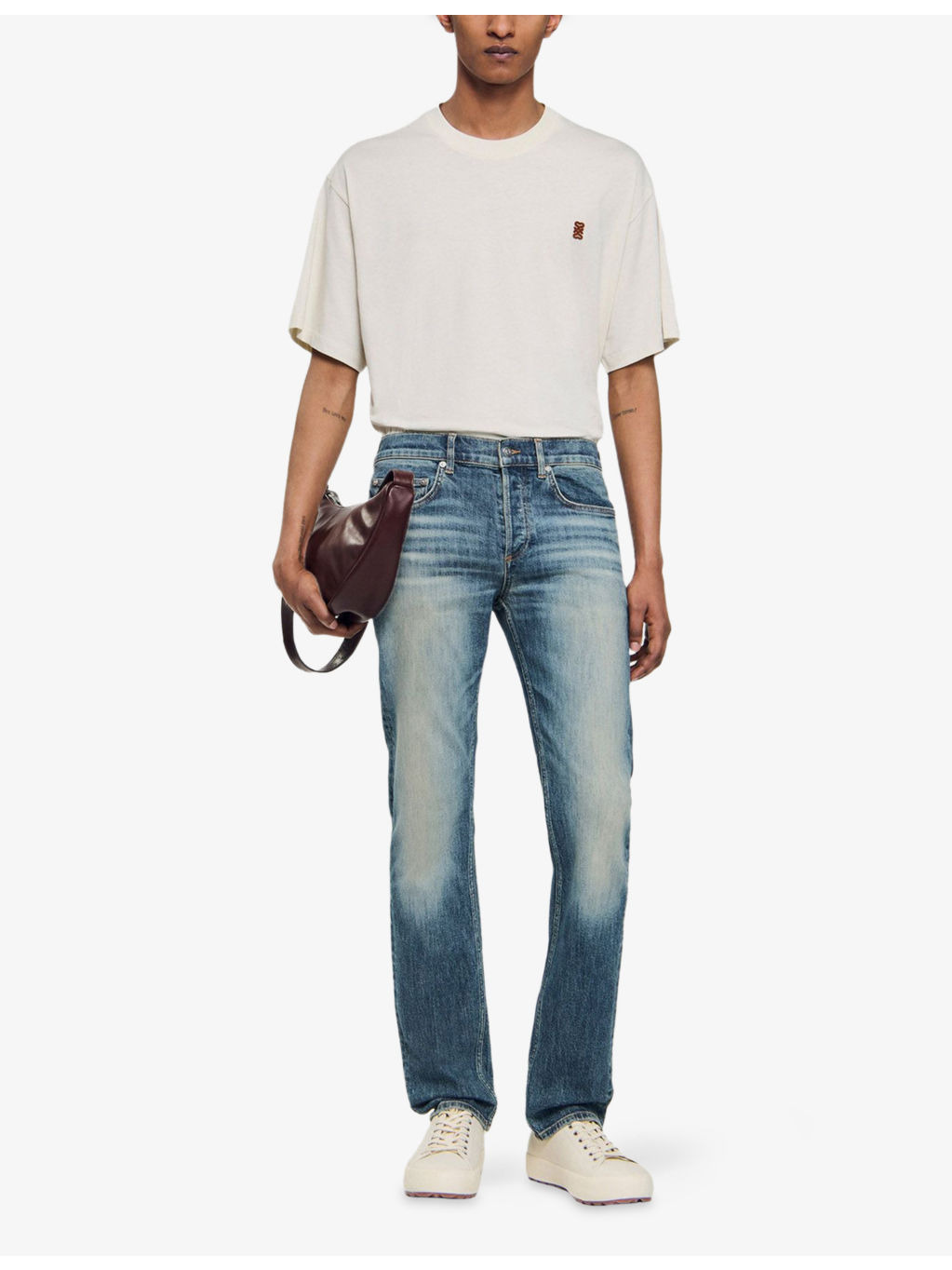 Faded-Wash Slim-Fit Denim Jeans - 2