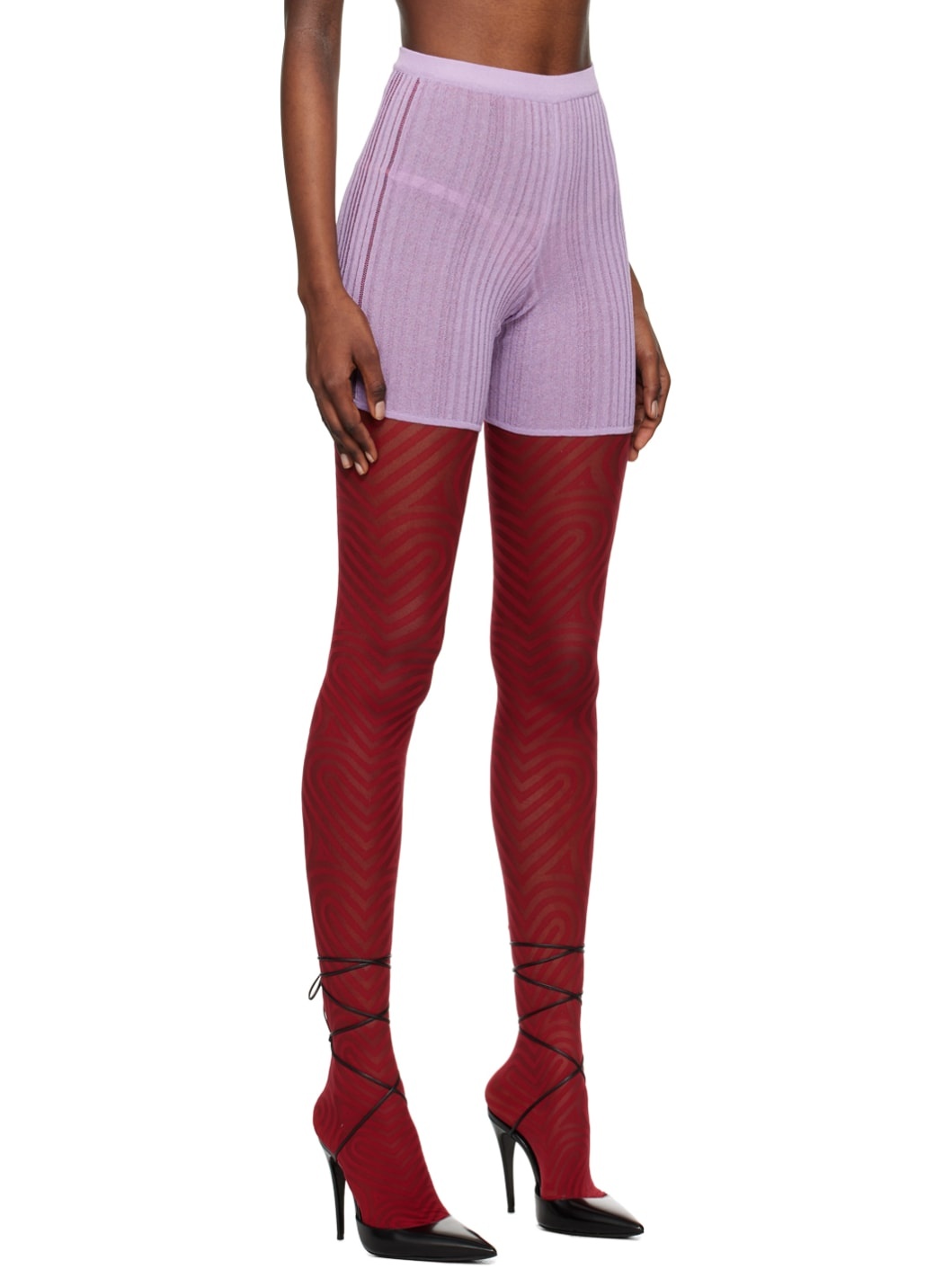 Purple Elasticized Shorts - 2