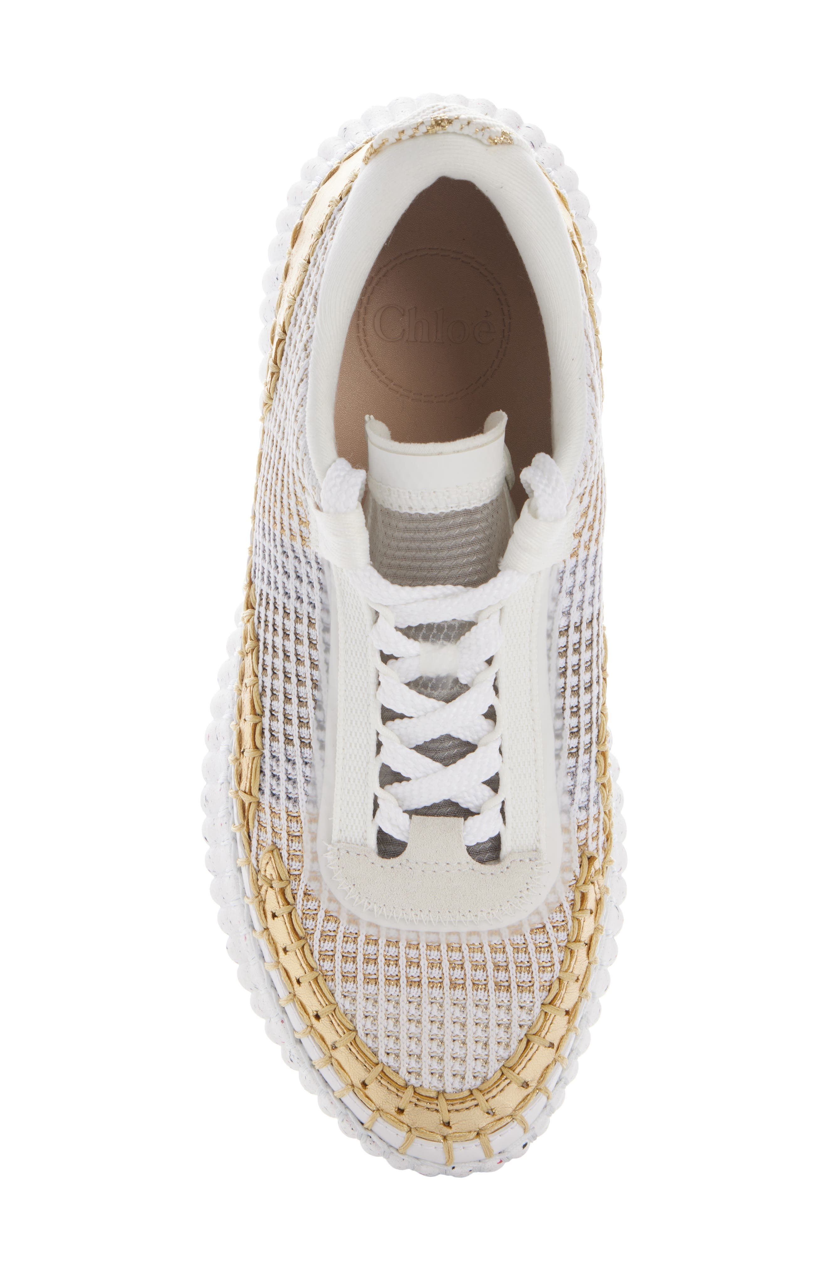 Chloé Nama Platform Sneaker in Gold at Nordstrom - 4