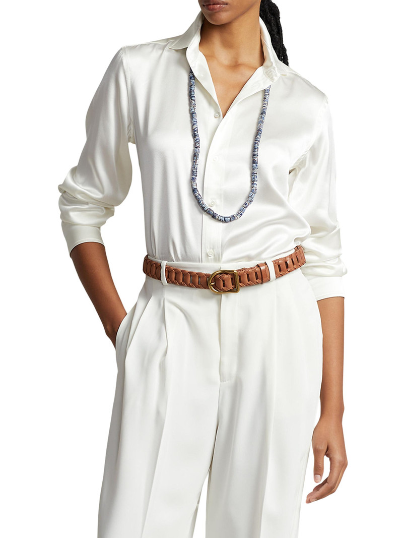 Women's Silk Classic-Fit Shirt - Trophy Cream 6