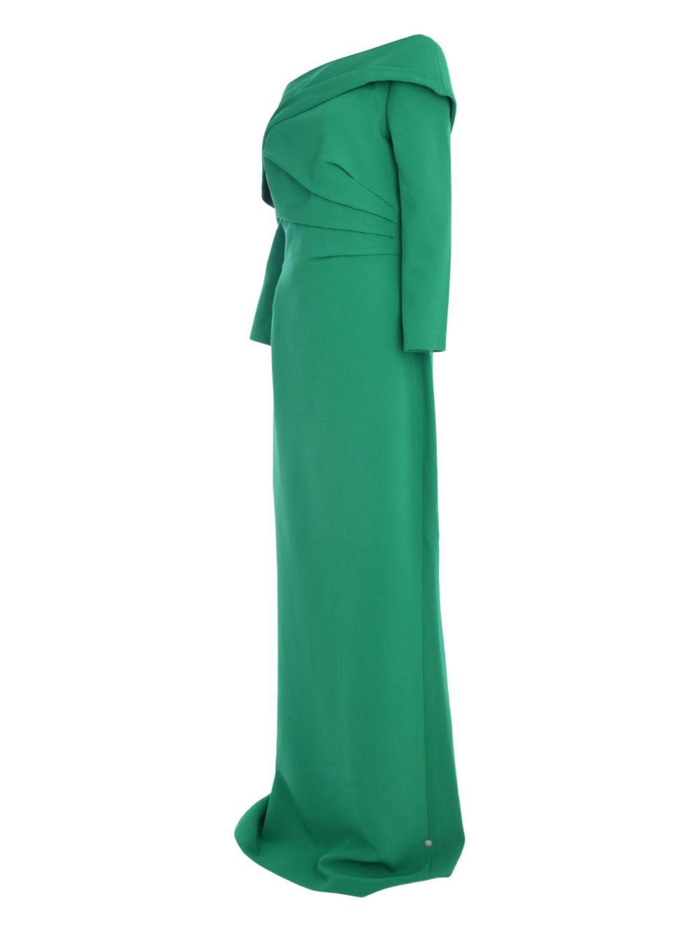 asymmetric drape long sleeve dress - 3