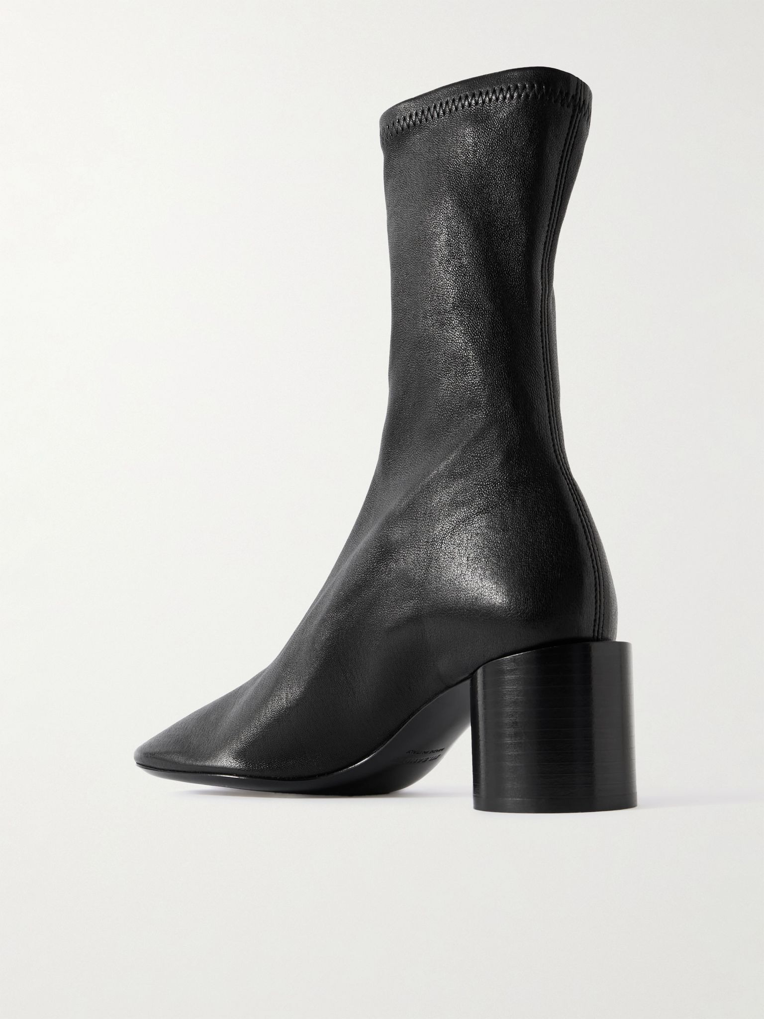 Textured-leather ankle boots Black - 3