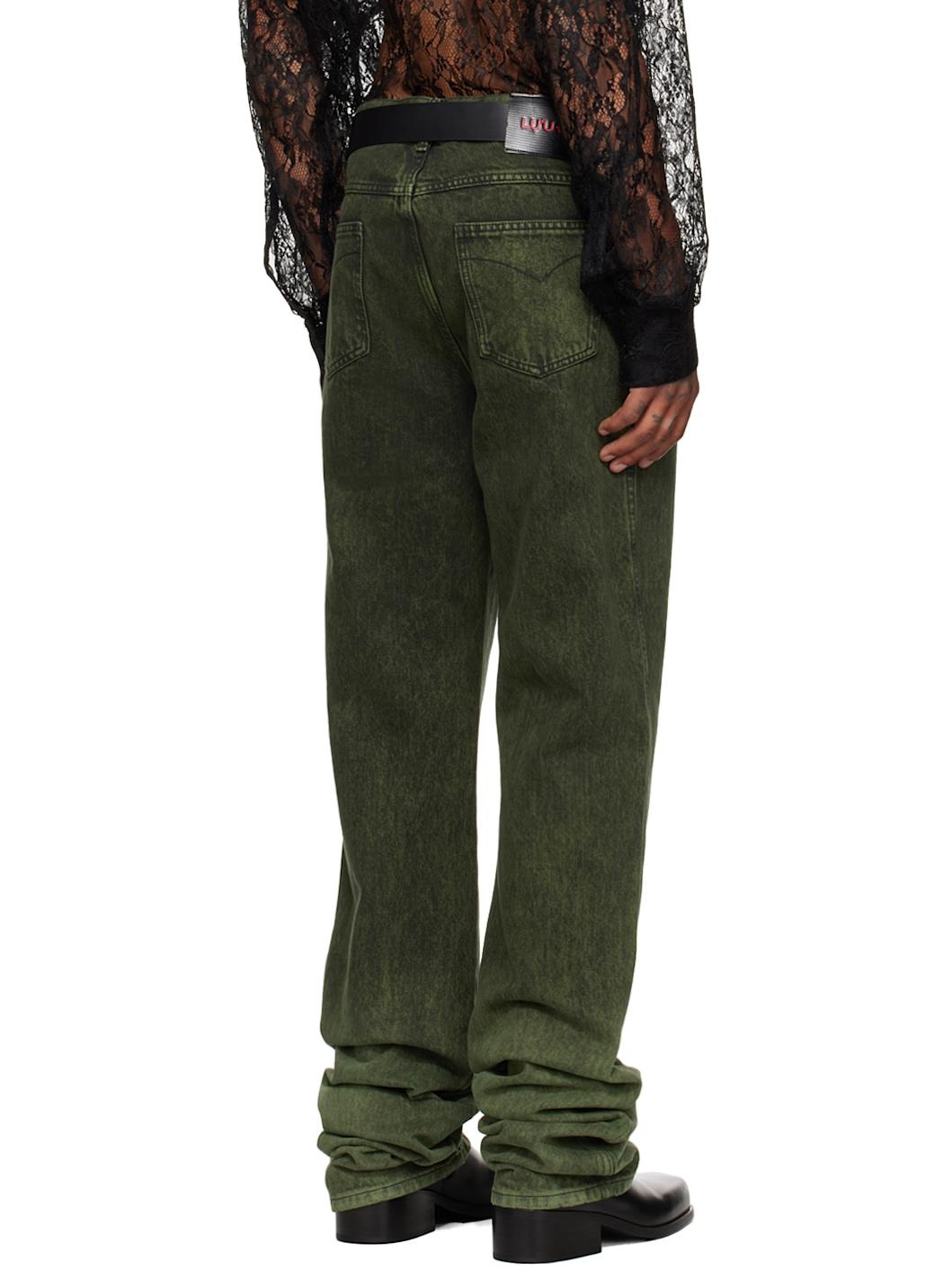 Green Stacked Straight Leg Jeans - 3