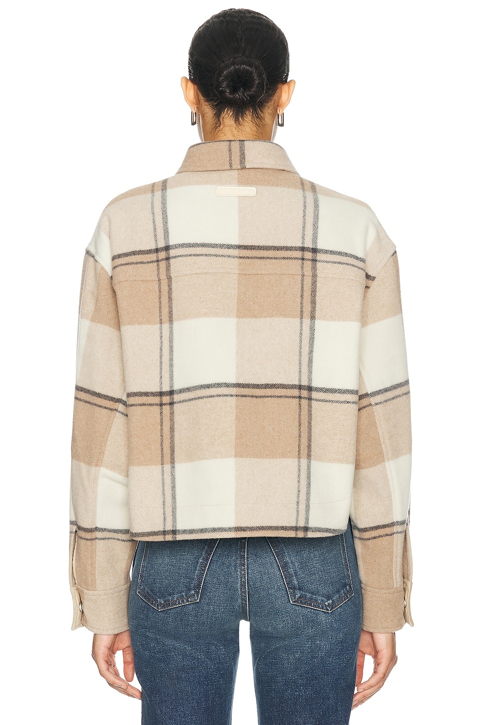 Almandine Cropped Plaid Shirt Jacket - 4