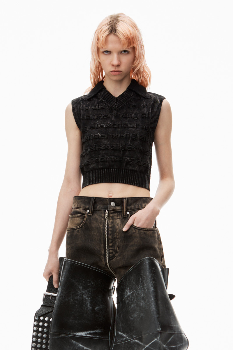 3D Logo Knit Vest in Cotton 2