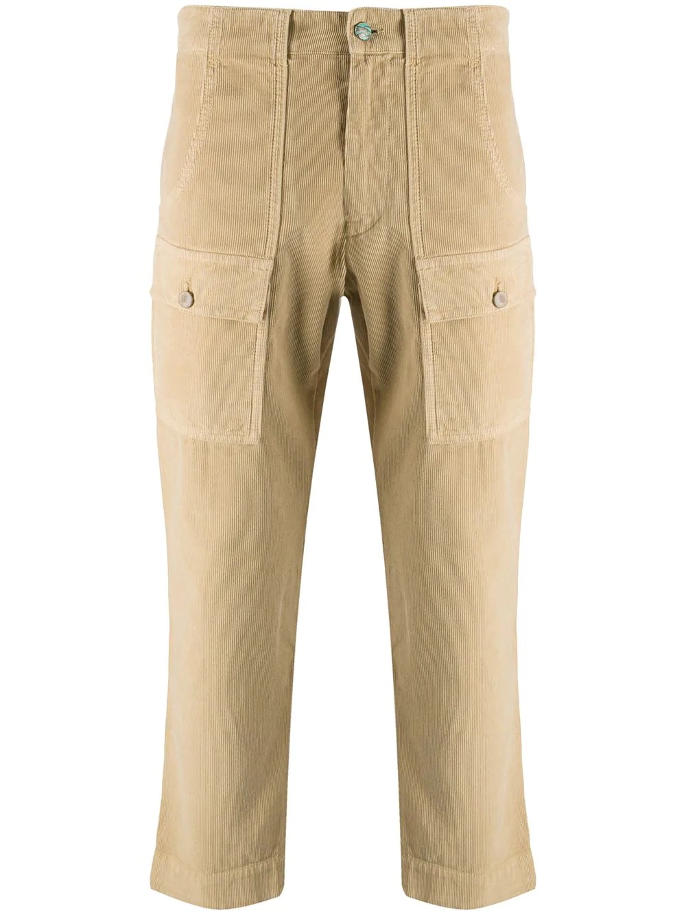 cropped corduroy trousers - 1