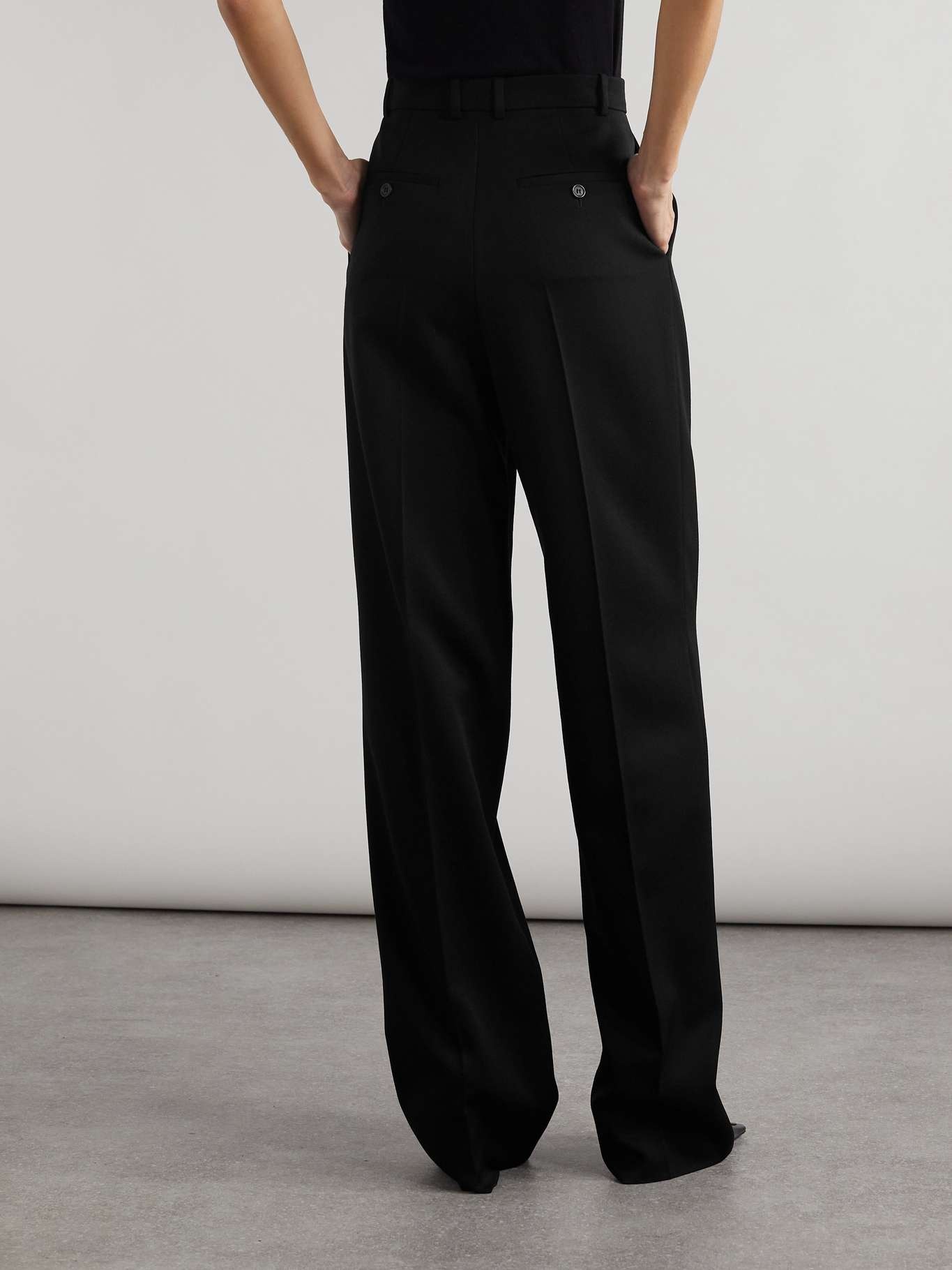パンツ Saint Laurent Black Wool Wide-Leg Pant Saint Laurent Wide-Leg Pants in Wool | Saks Fifth Avenue