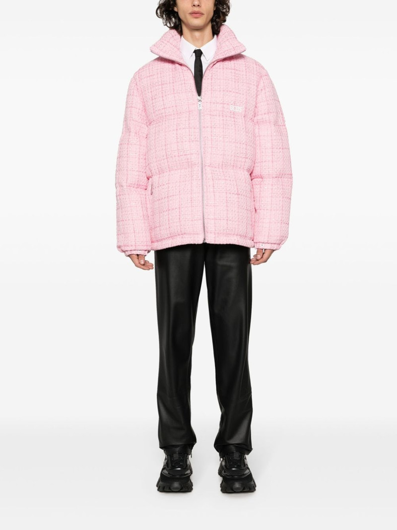 GCDS quilted tweed padded jacket outlook