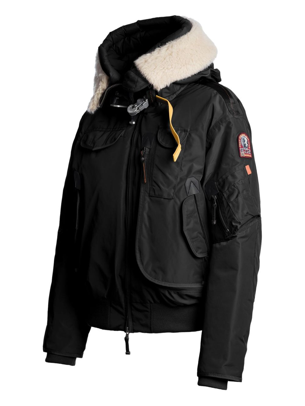 hooded shearling-trim bomber jacket - 4