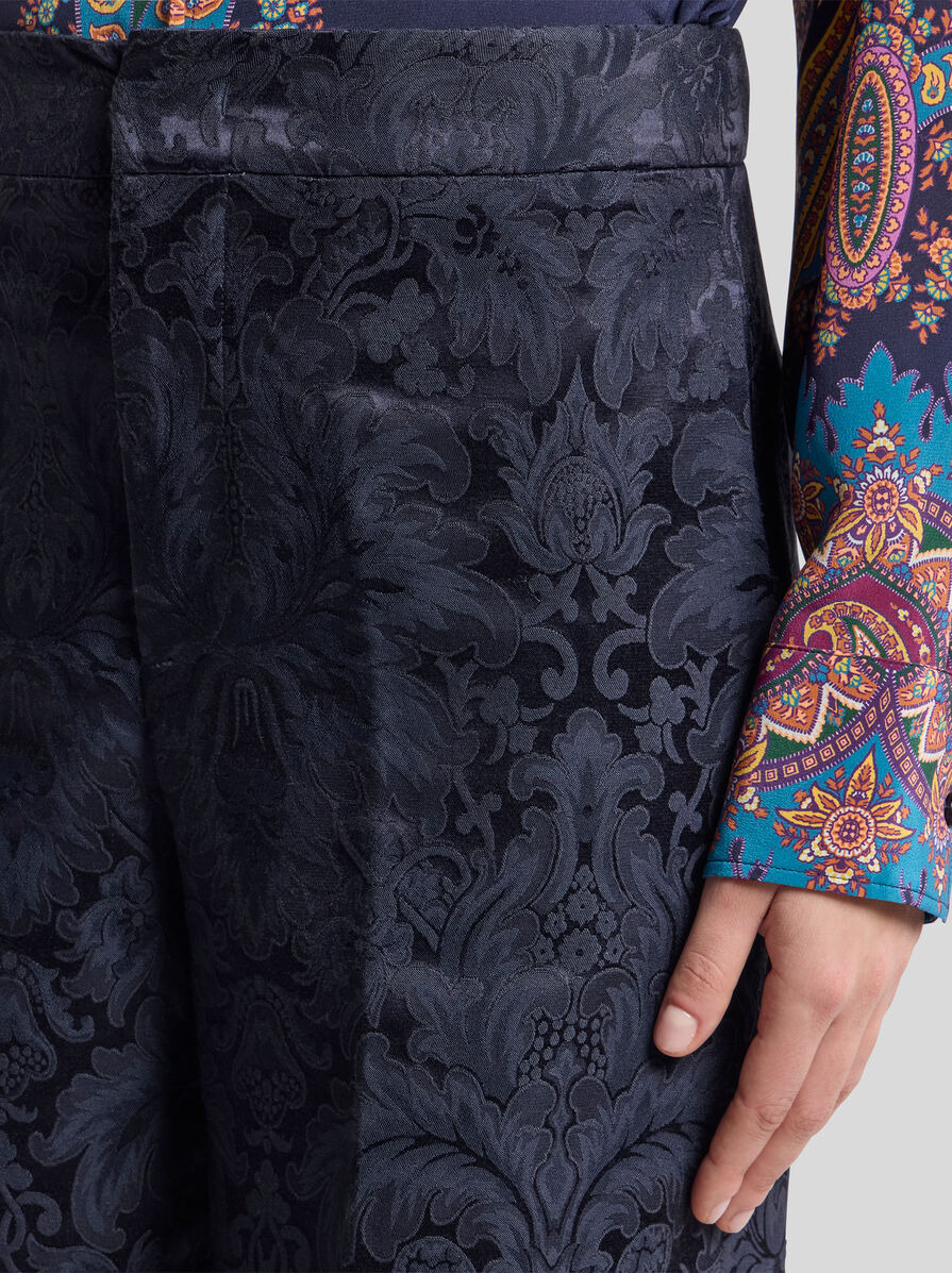 SILK-BLEND JACQUARD PALAZZO TROUSERS - 3
