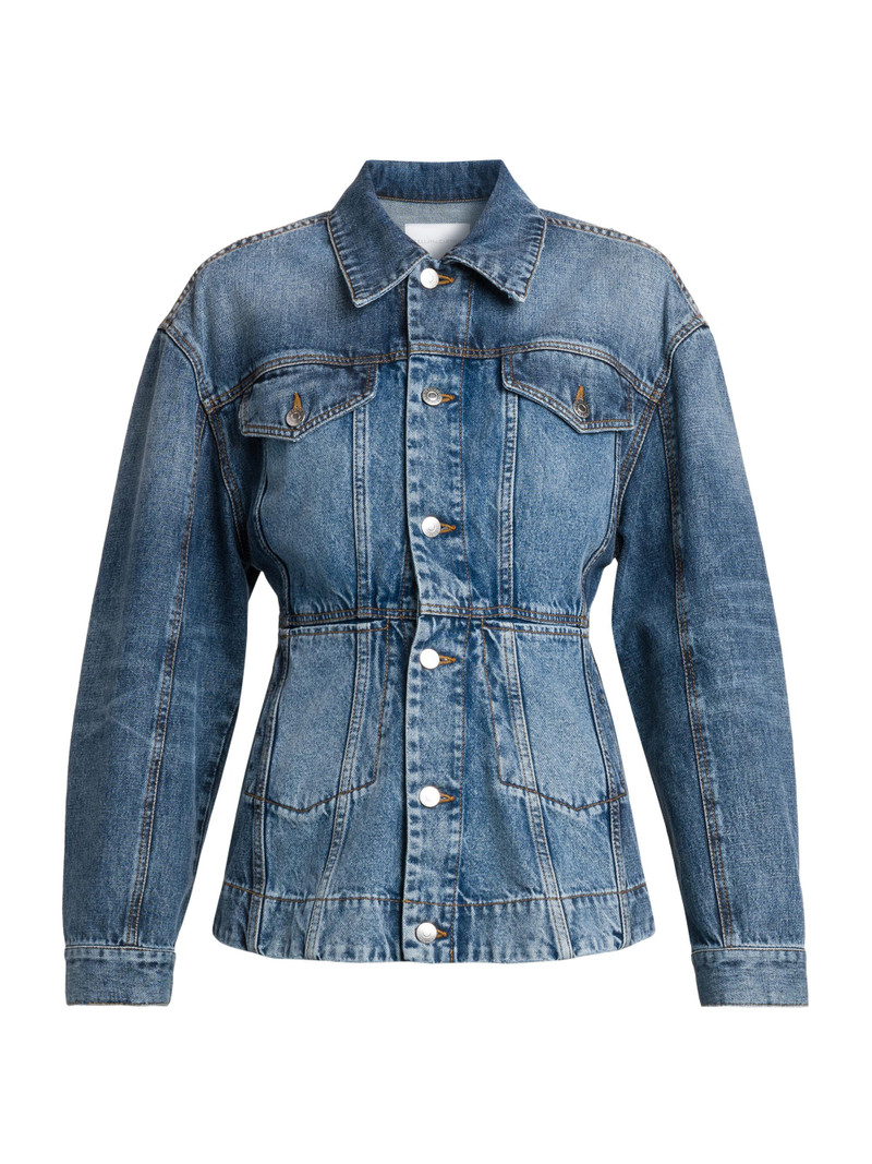 Women's Tailored Denim Button-Front Jacket - Two Tonal Denim 1