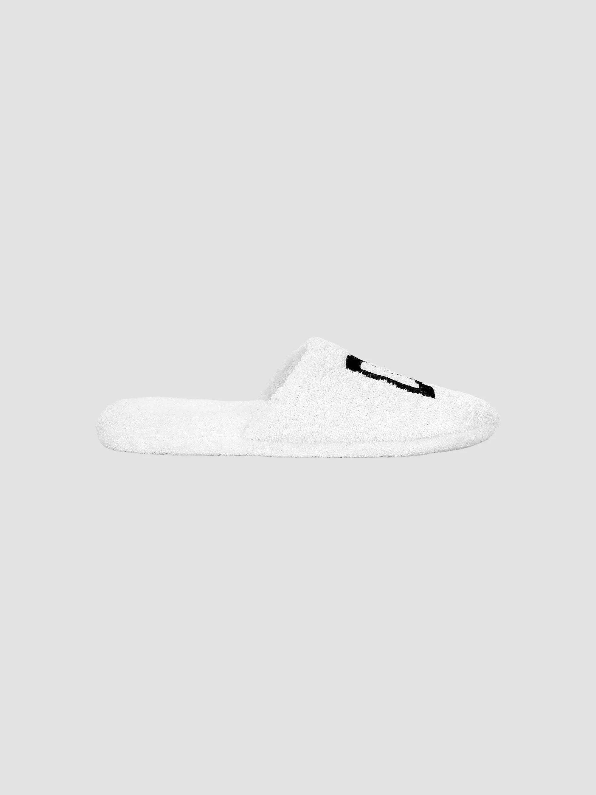 Men's DG Logo Embroidered Slippers - White - 1