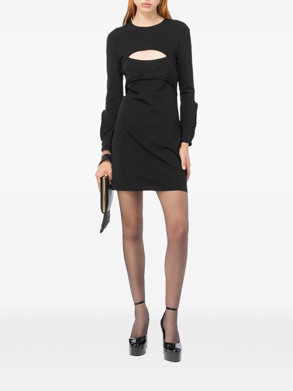 cut-out ruffled mini dress - 2