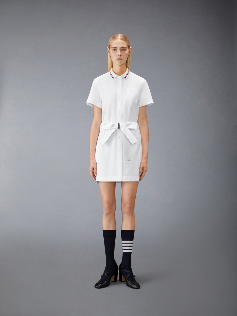 Thom Browne SOLID POPLIN BOW SHIRTDRESS outlook