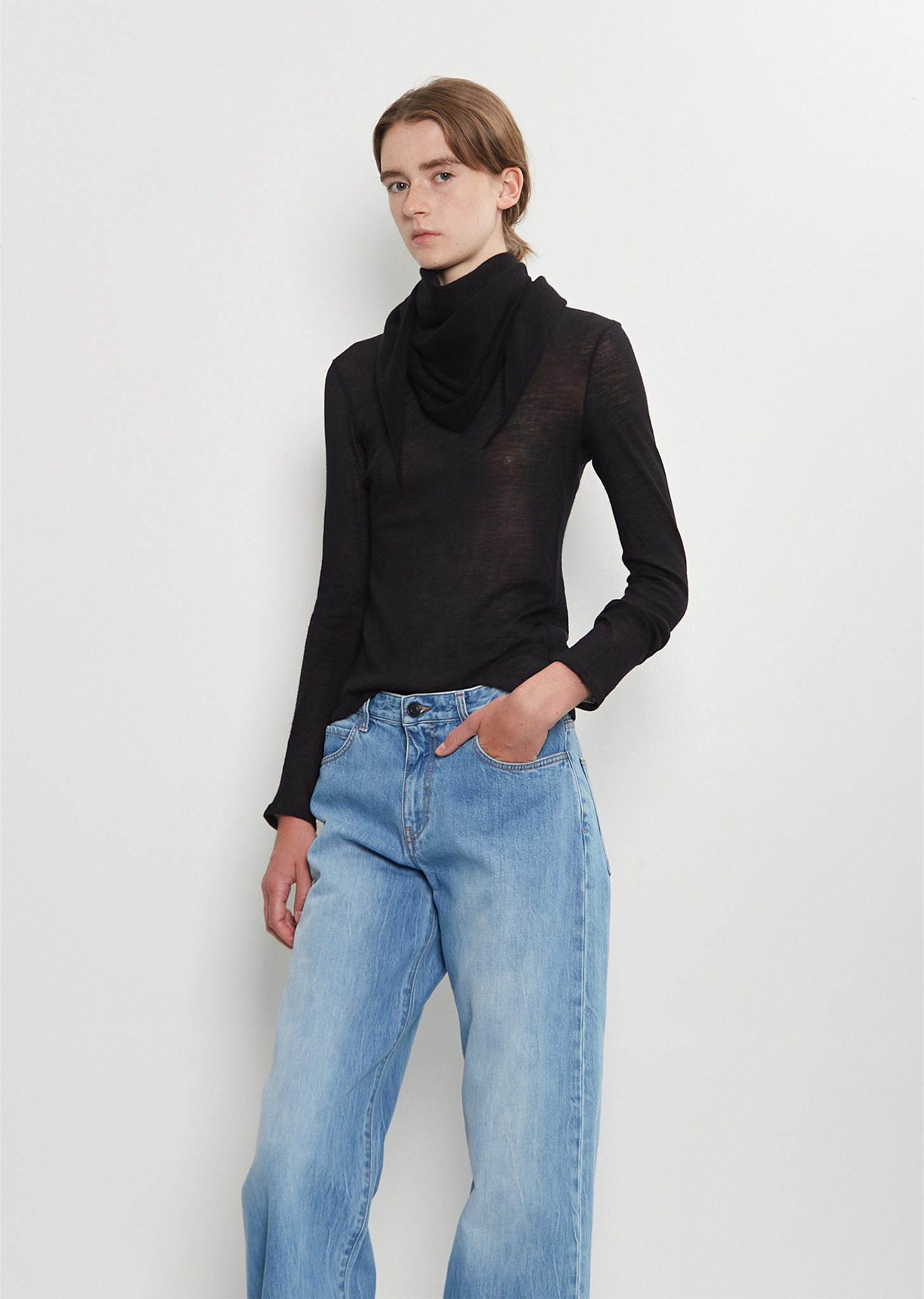 Leomine Cashmere Scarf — Black - 3