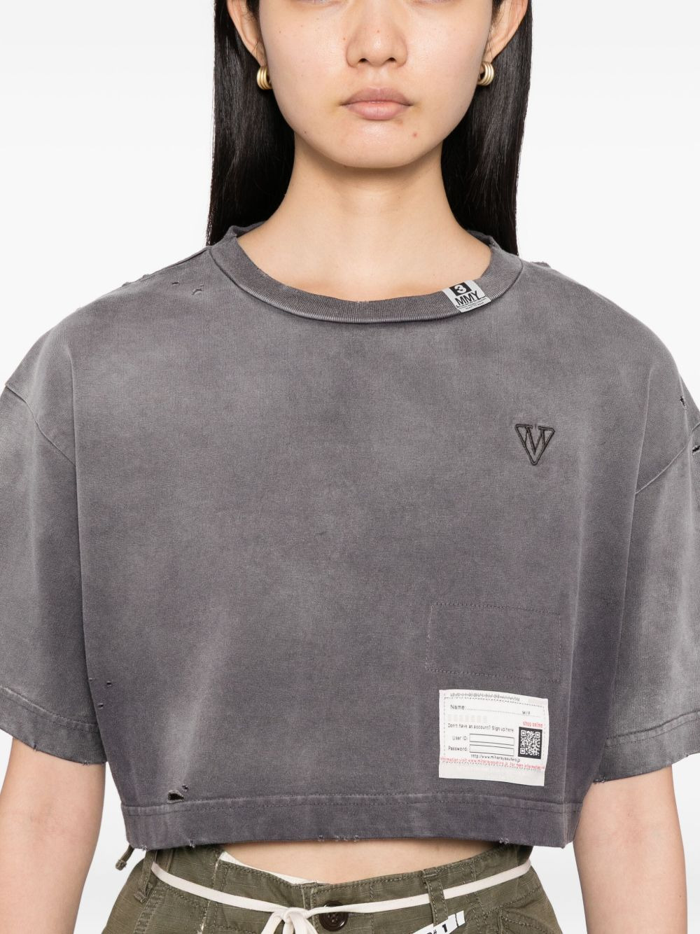 logo distressed T-shirt - 5