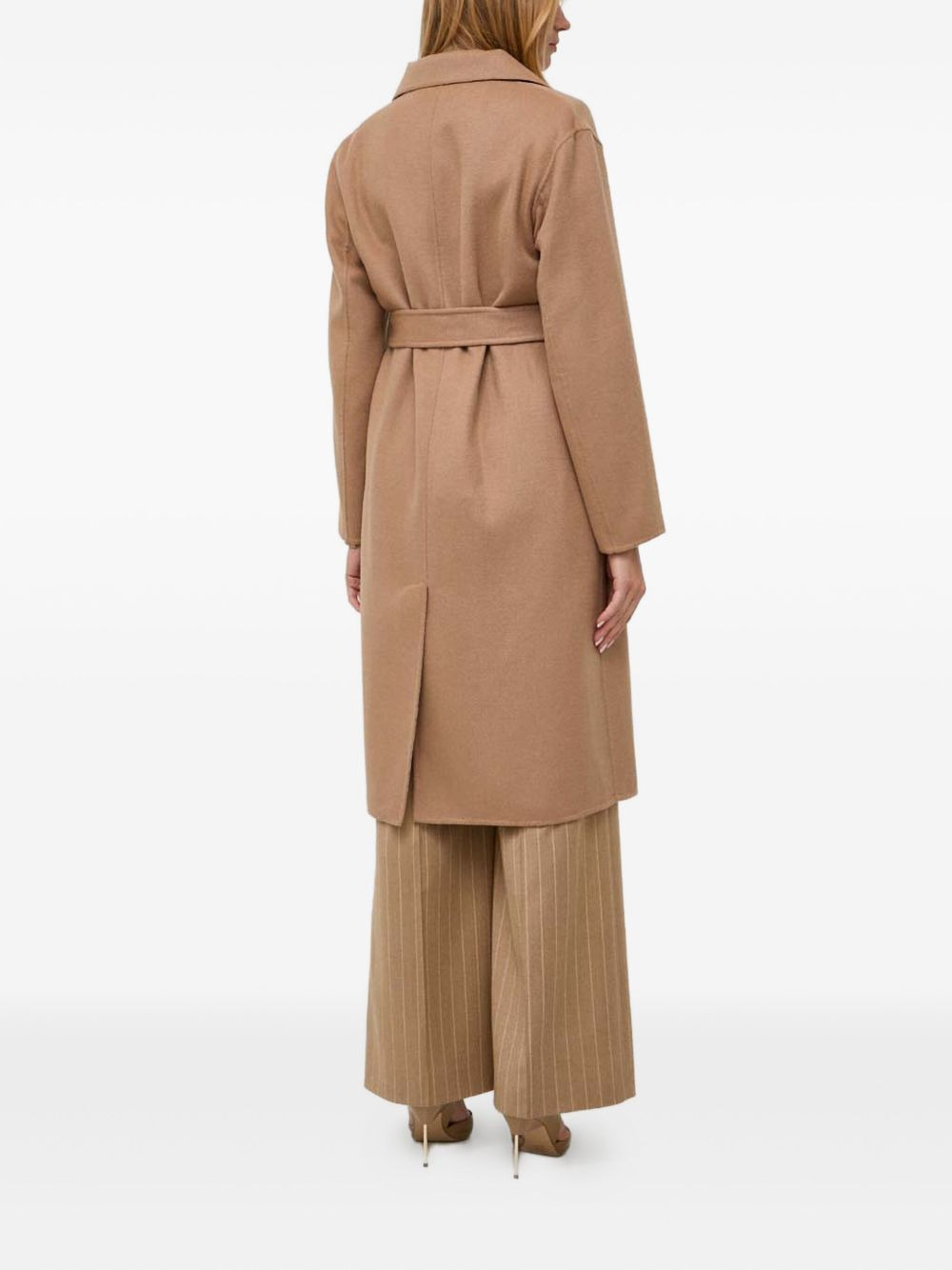 belted double-breasted coat - 3