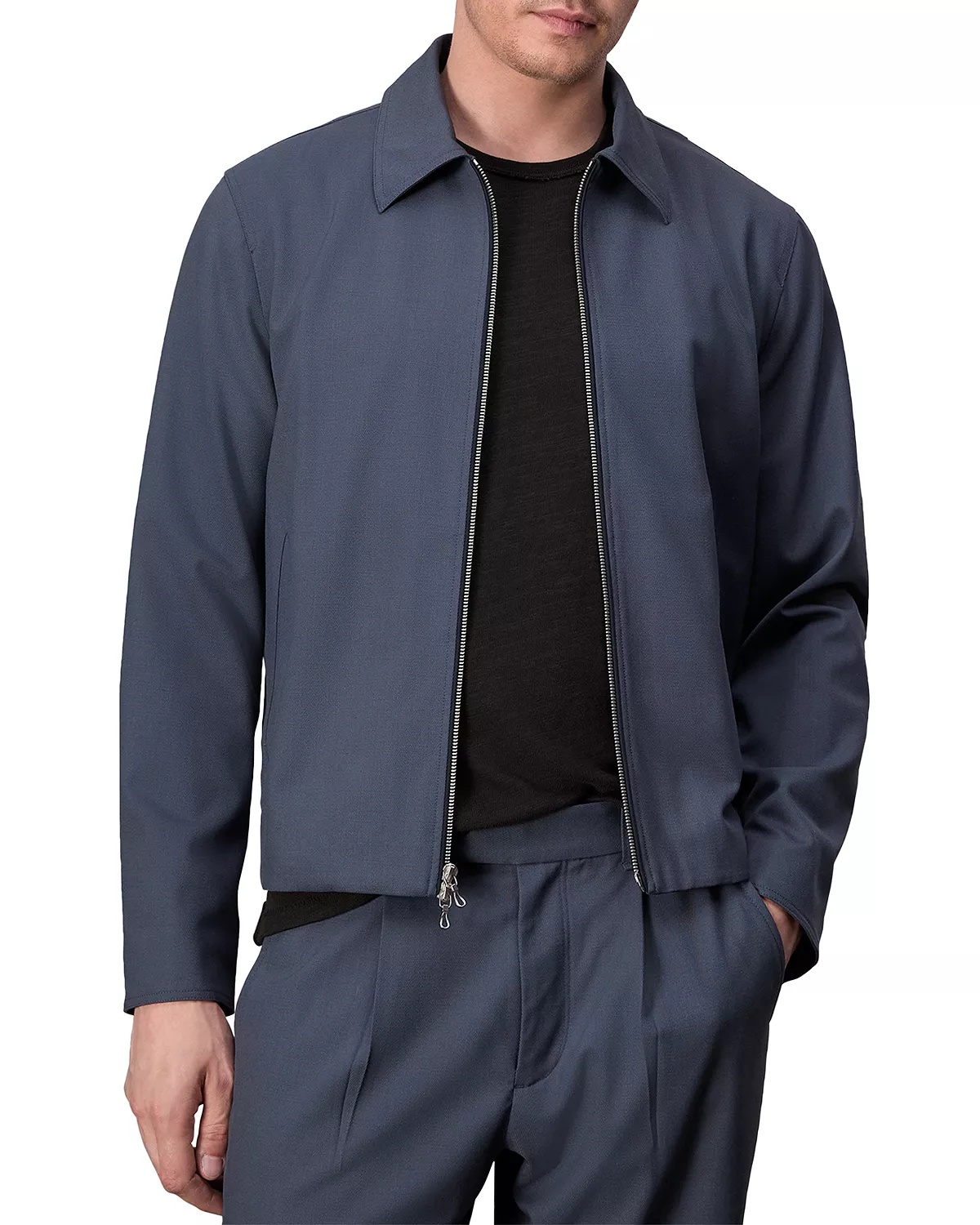 Melrose Wool Blend Twill Full Zip Jacket - 1