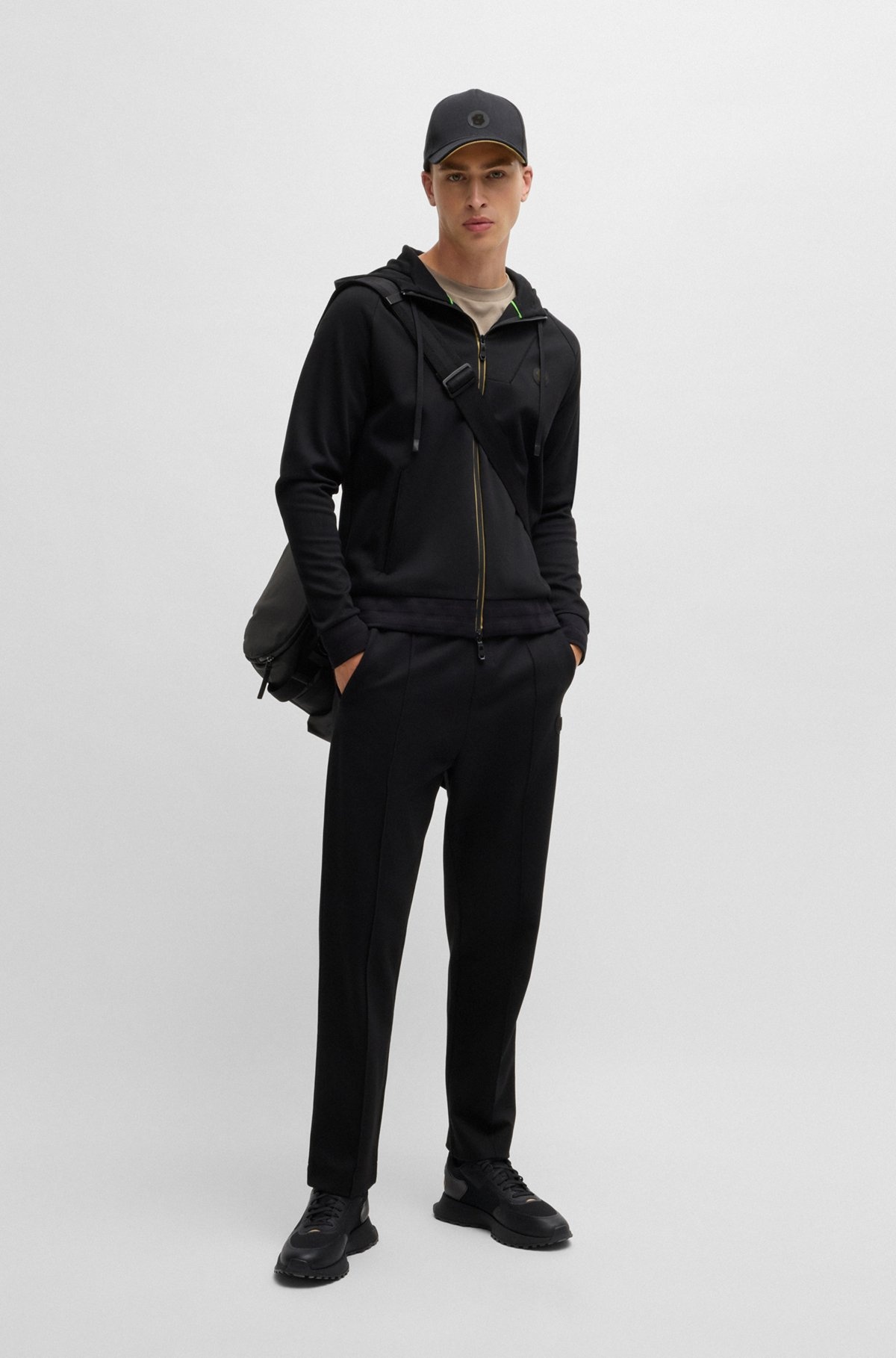 MIXED-MATERIAL TRAINERS WITH MESH DETAILS AND BRANDING - 3