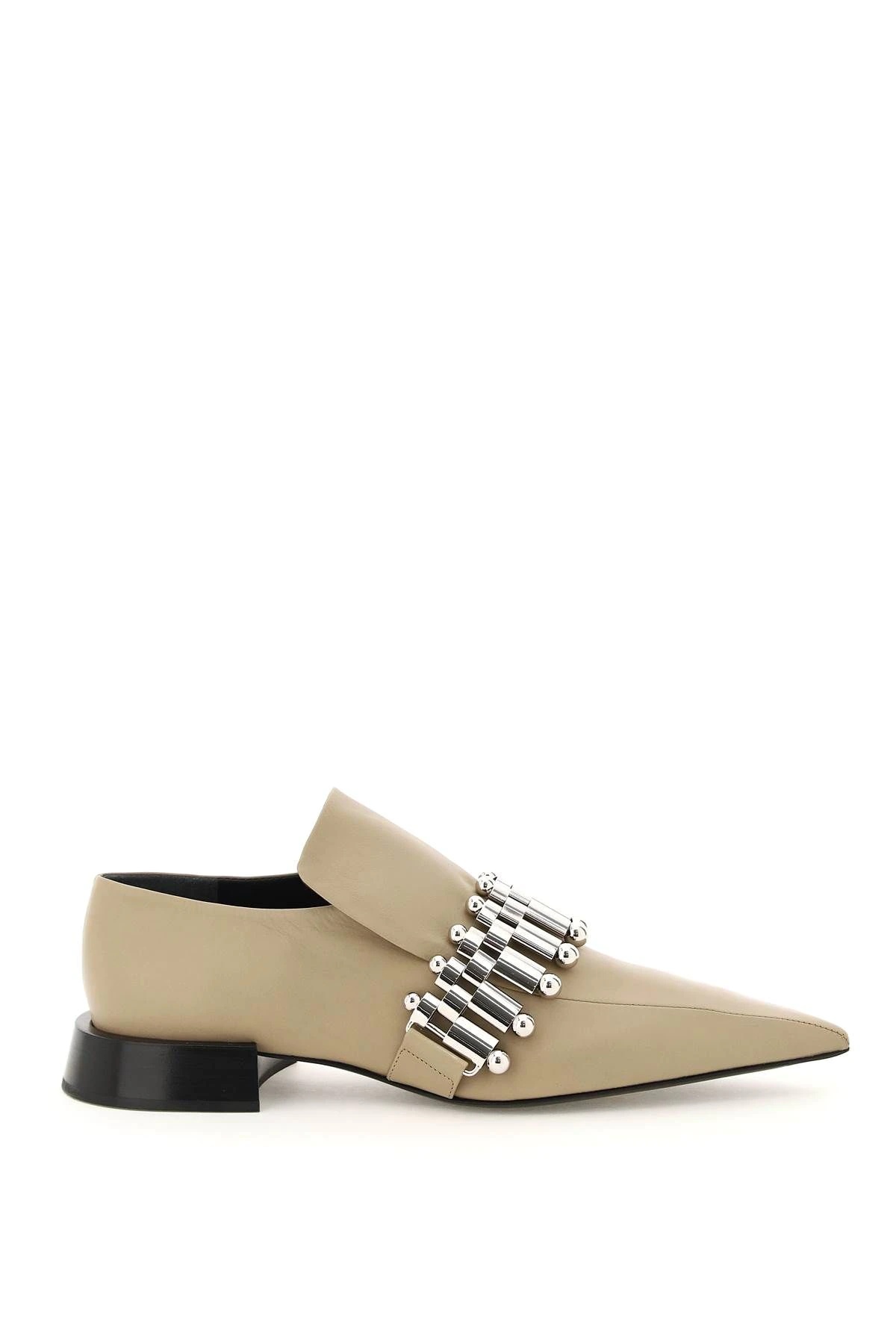 LEATHER LOAFERS WITH METAL DETAIL - 1