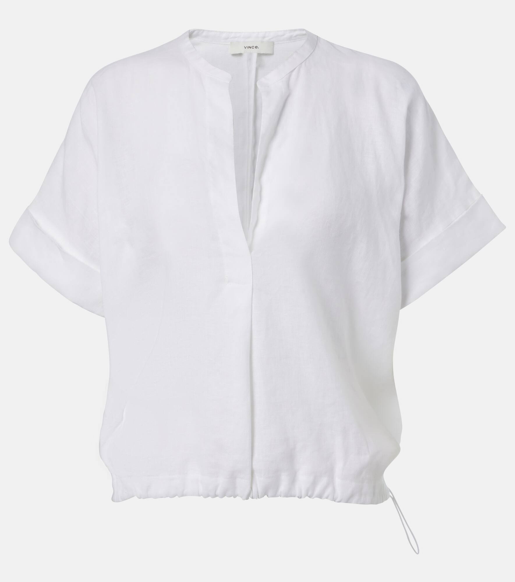 Gathered linen blouse - 1