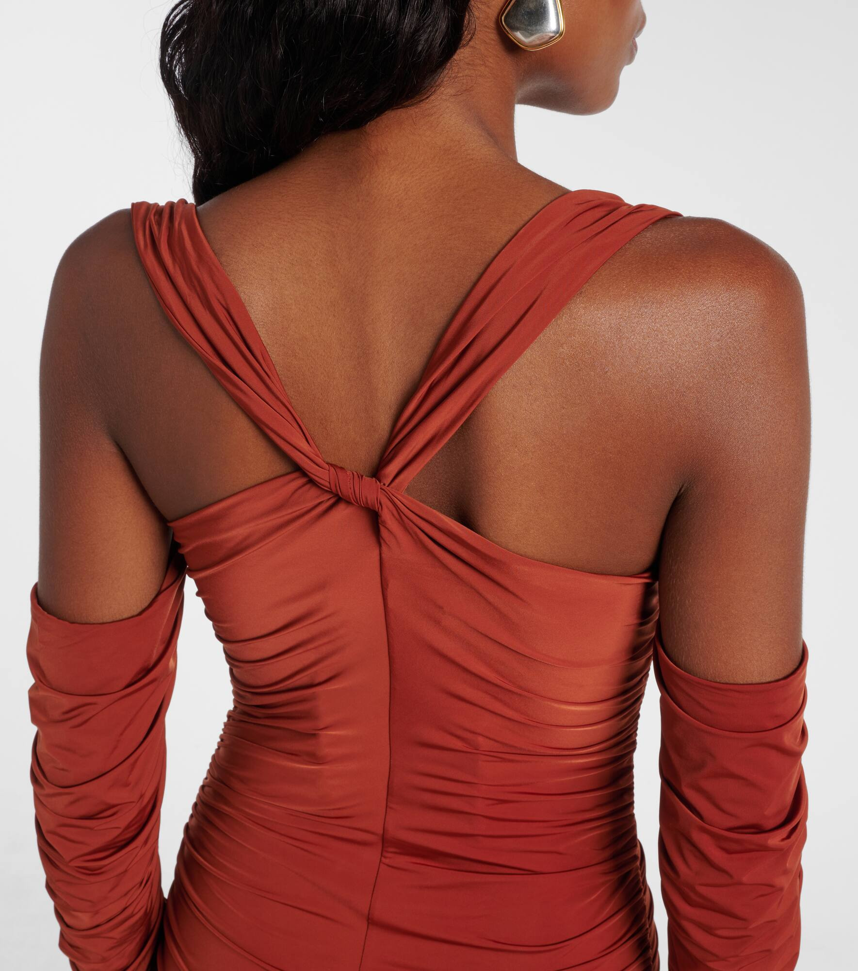 Rosseli gathered jersey maxi dress - 7
