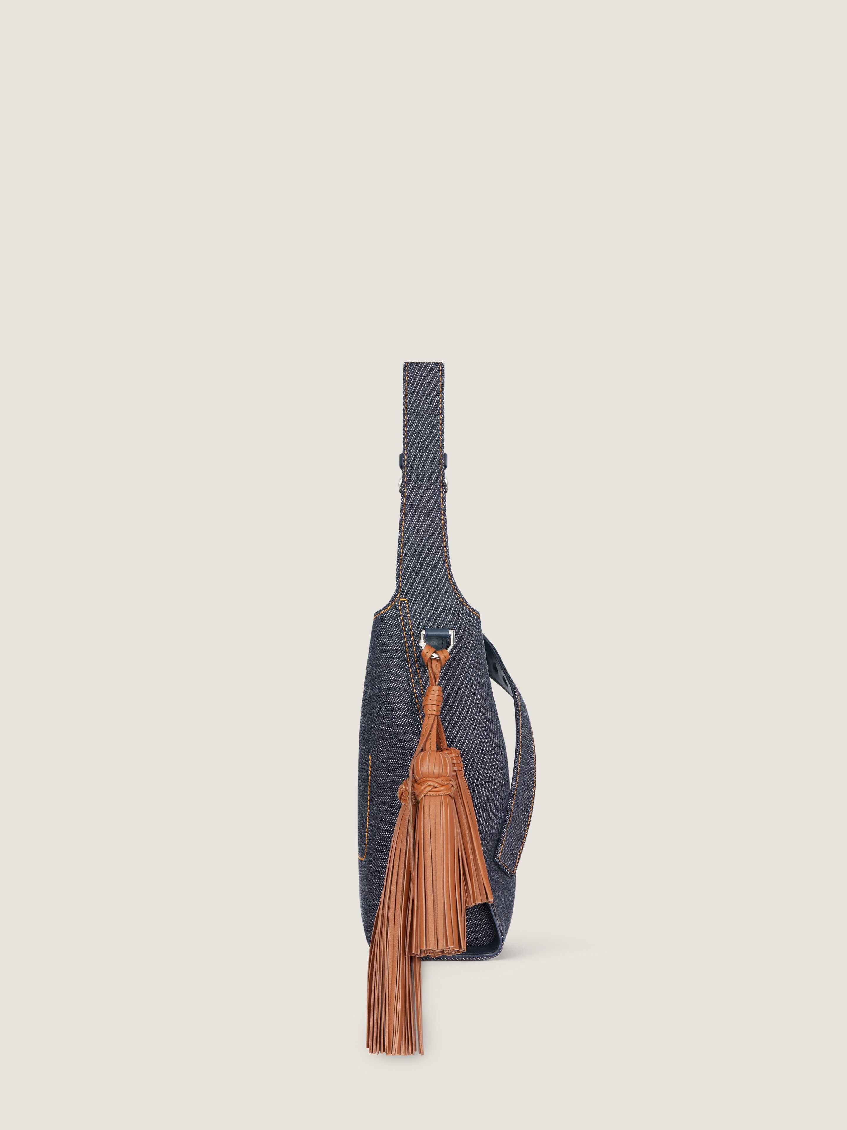 MINI BELTED HOBO BAG IN DENIM - 2