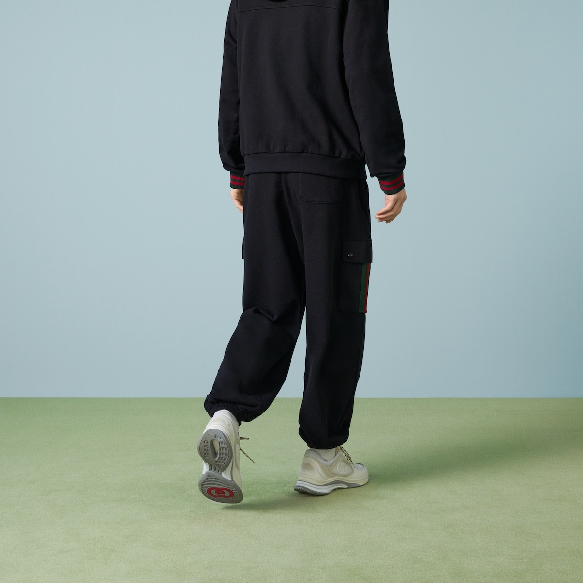 Cotton jersey jogging pant with Web - 6
