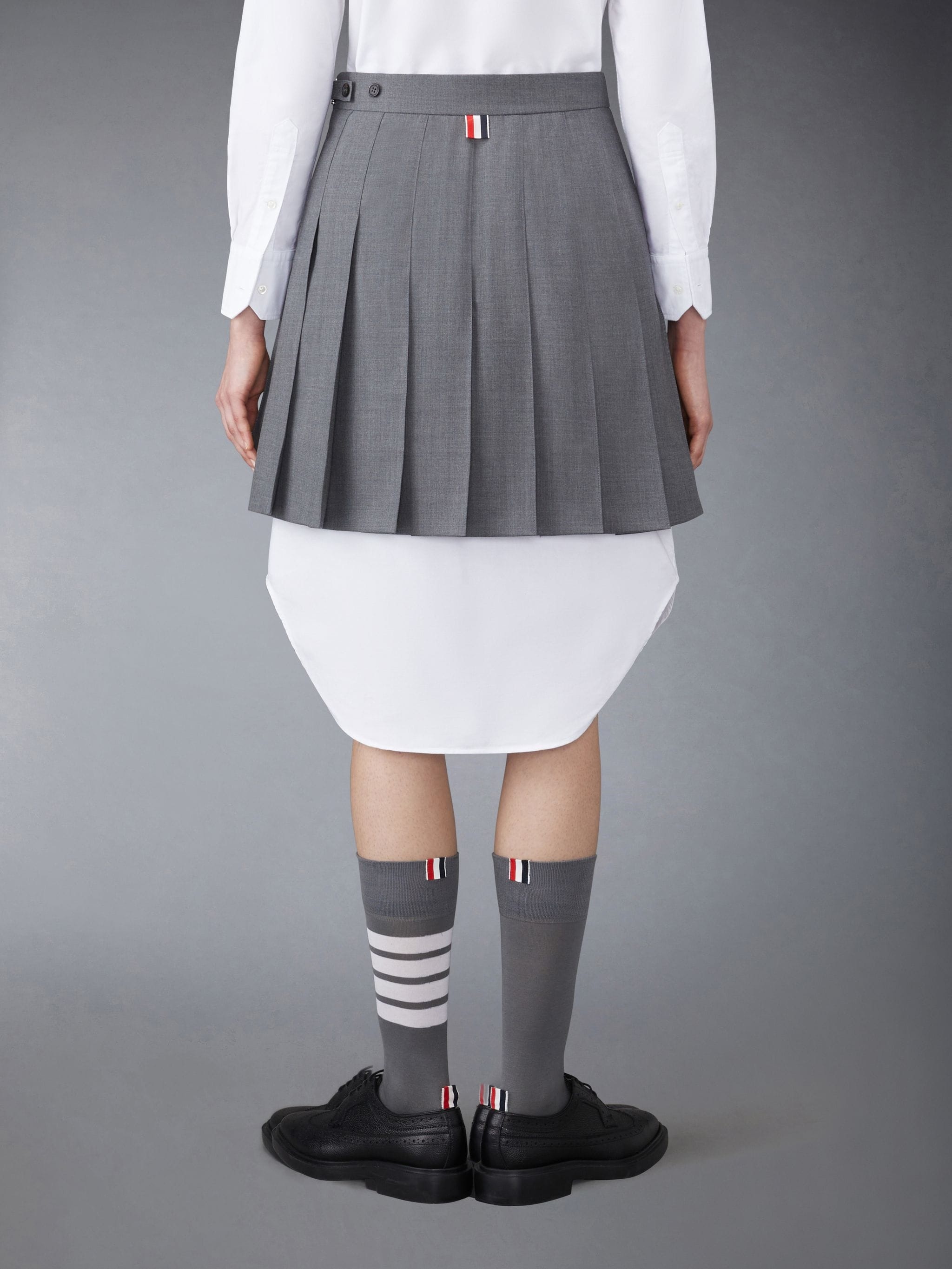 step-hem pleated skirt - 3