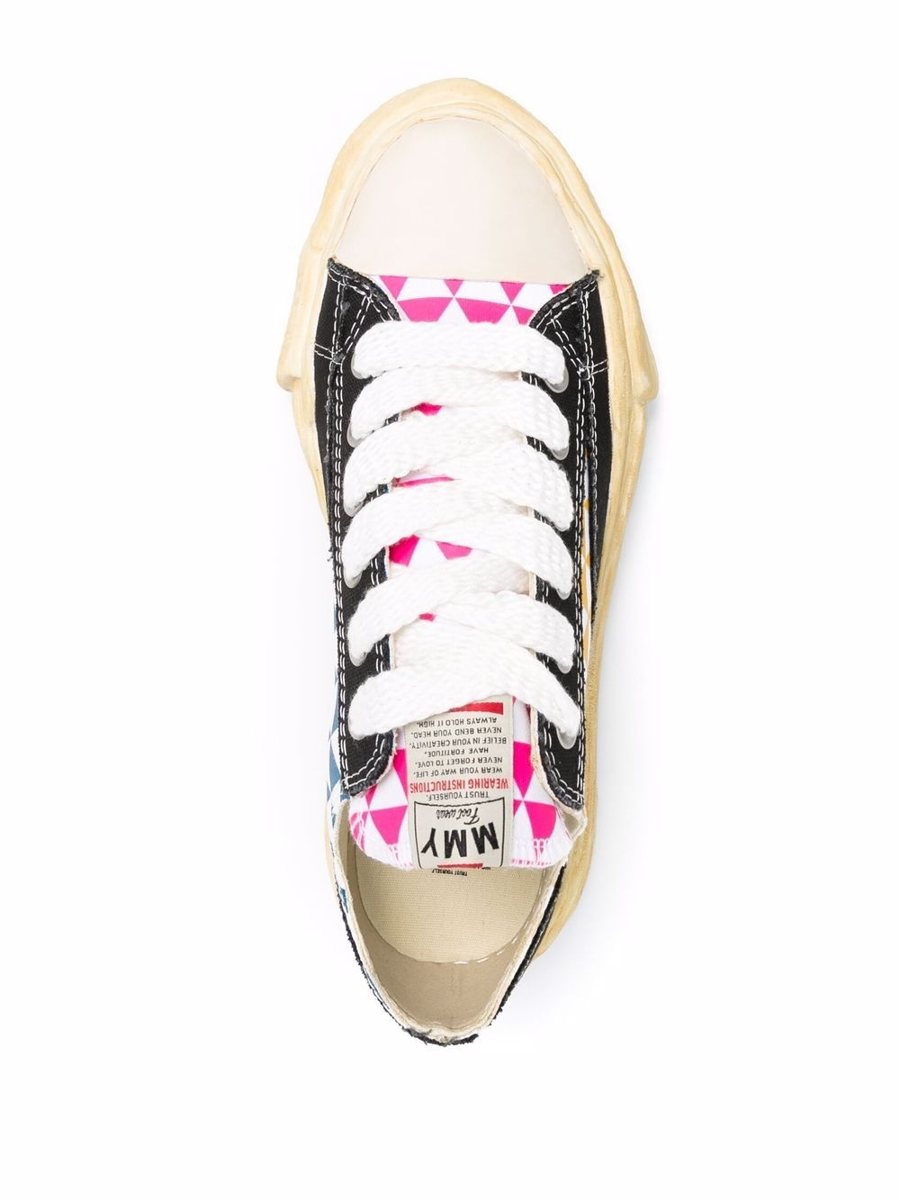 diamond-print low-top sneakers - 4