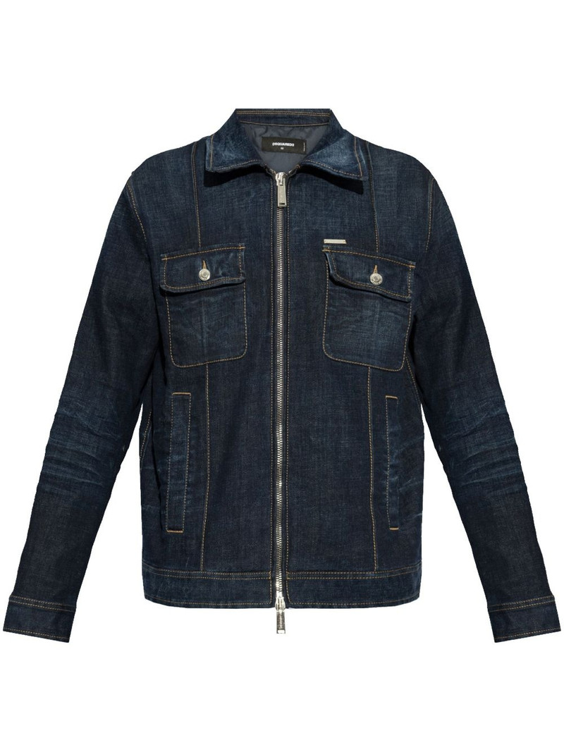 logo-patch denim jacket 1