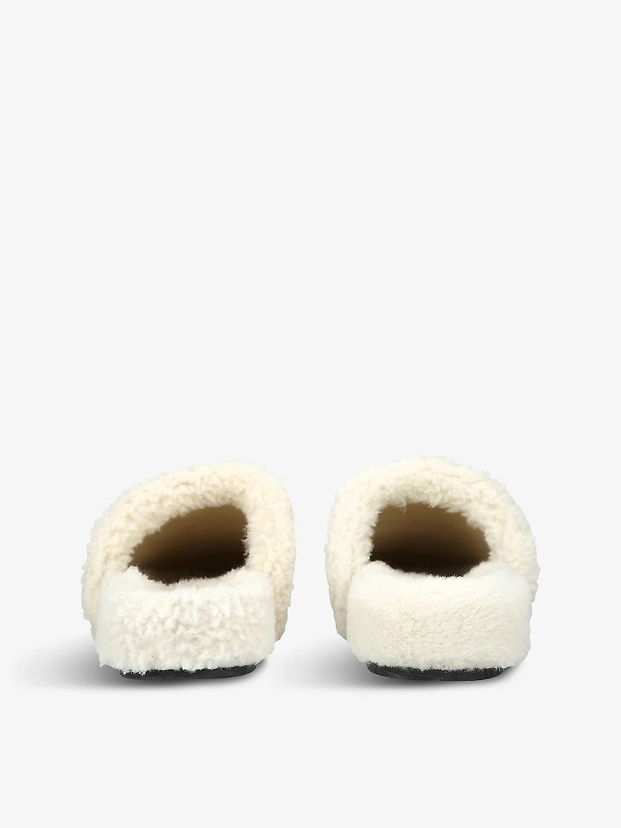 Reggie Intrecciato shearling-lined suede mules - 4