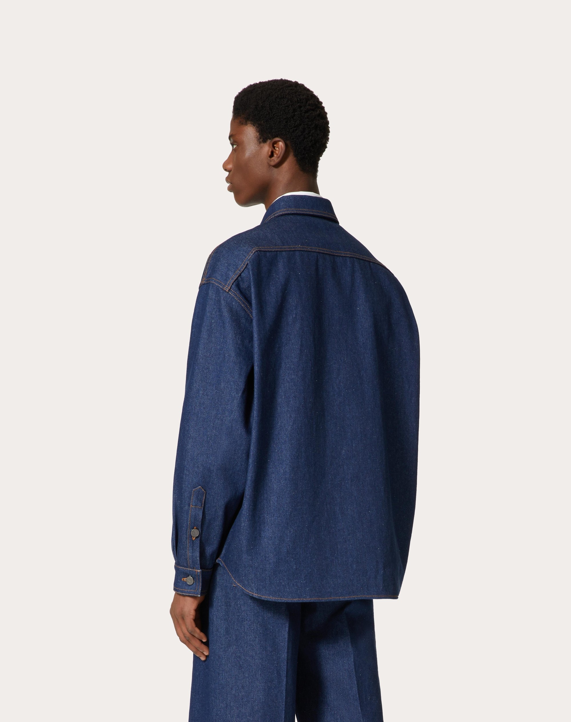 DENIM SHIRT WITH MAISON VALENTINO TAILORING LABEL - 4