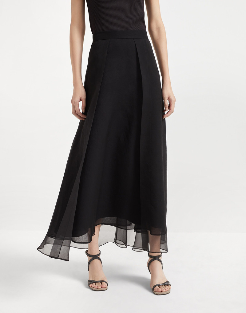 레이어 chiffon midi 스커트 - 1