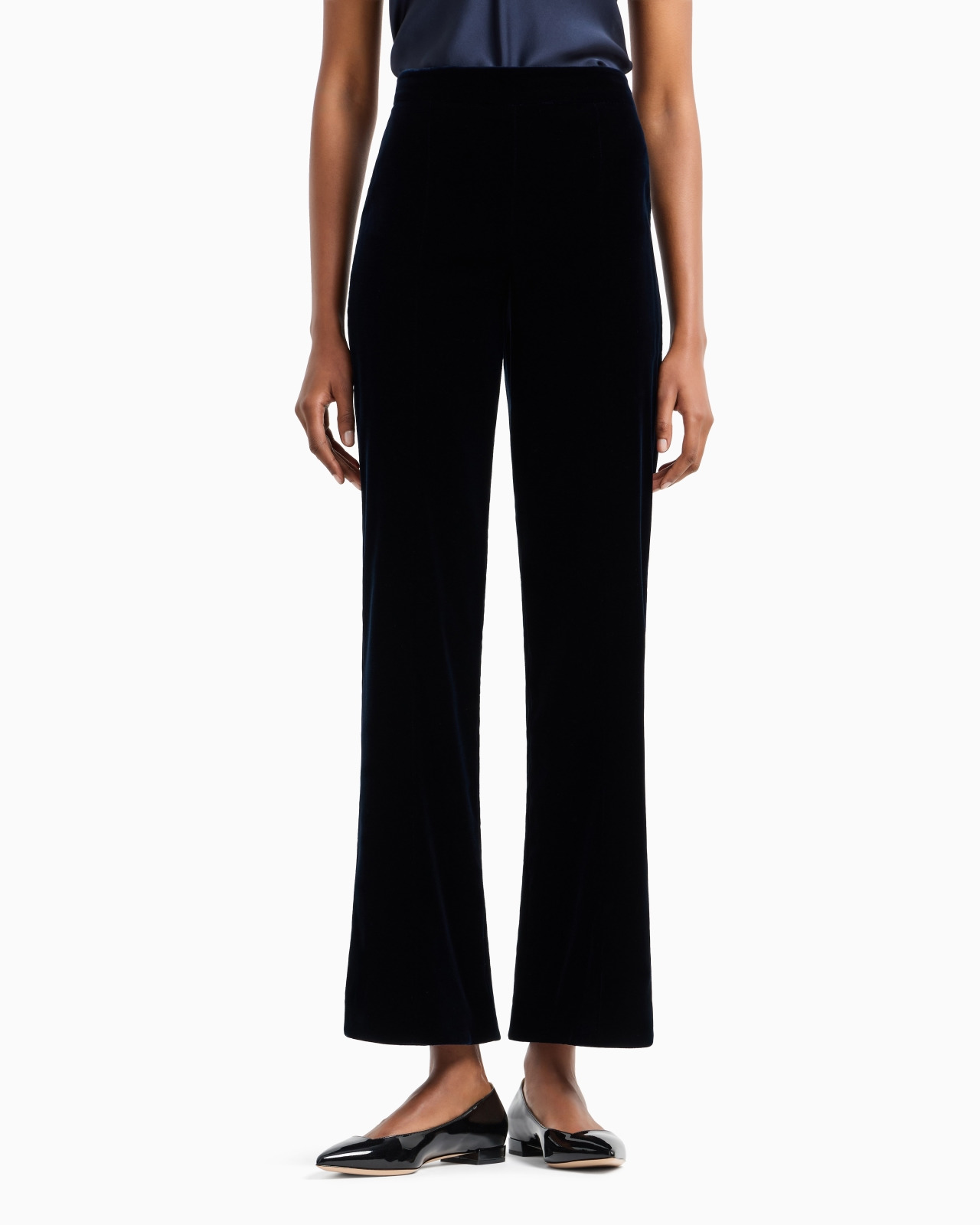 Cropped trousers in velvet - 4