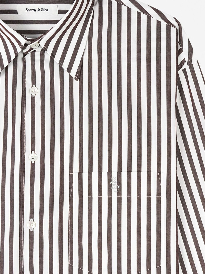 Sporty & Rich oversized striped cotton shirt outlook