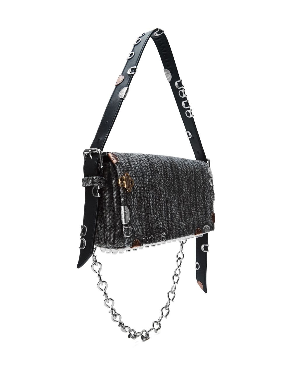 studded chain-detailed shoulder bag - 4