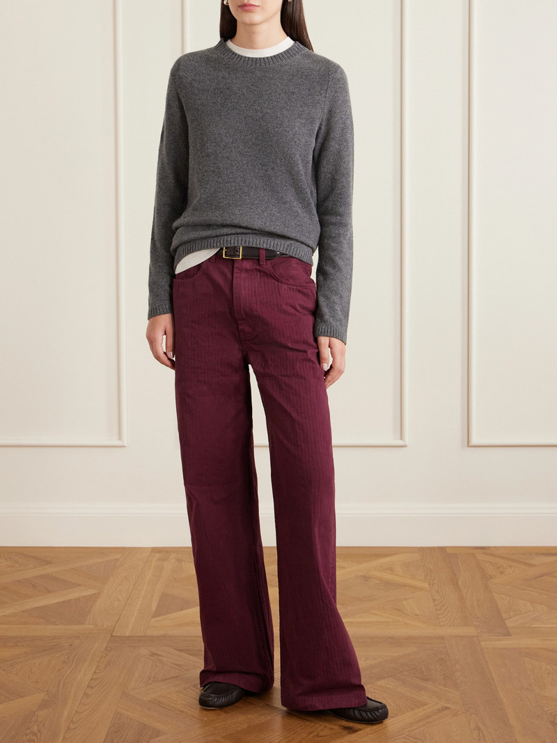 The Elder Statesman Herringbone Cotton Wide-leg Pants outlook