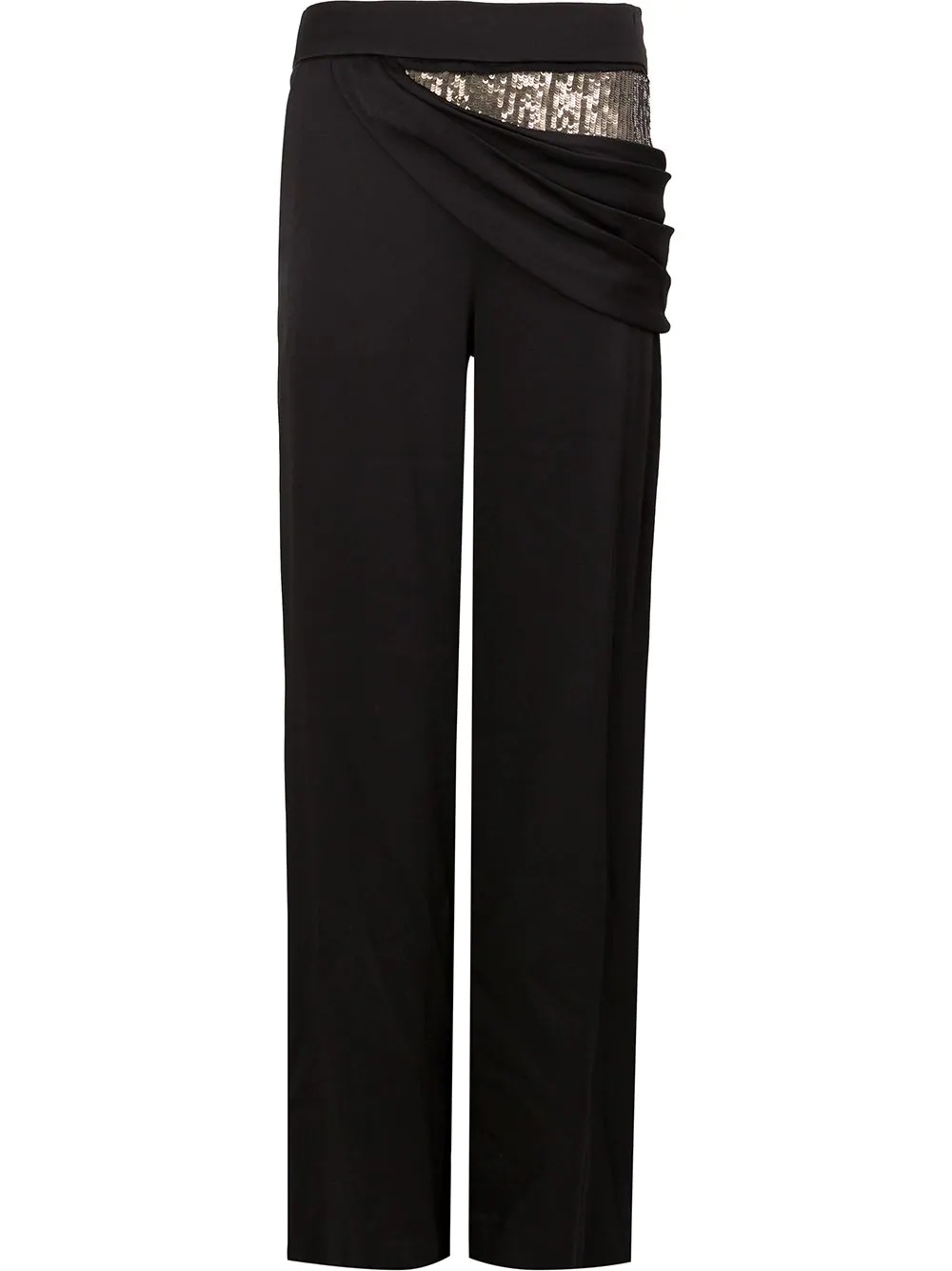 sequin side drape trousers - 1