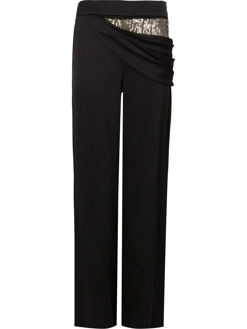 sequin side drape trousers 1