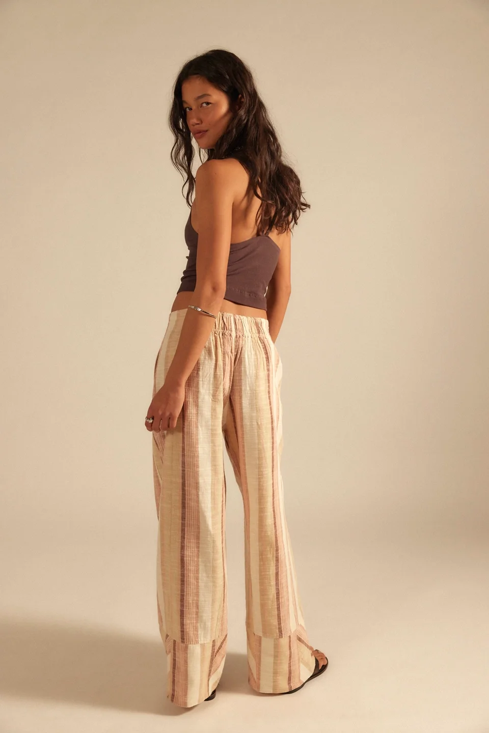 Day's End Linen Striped Pull-On Pants - 1