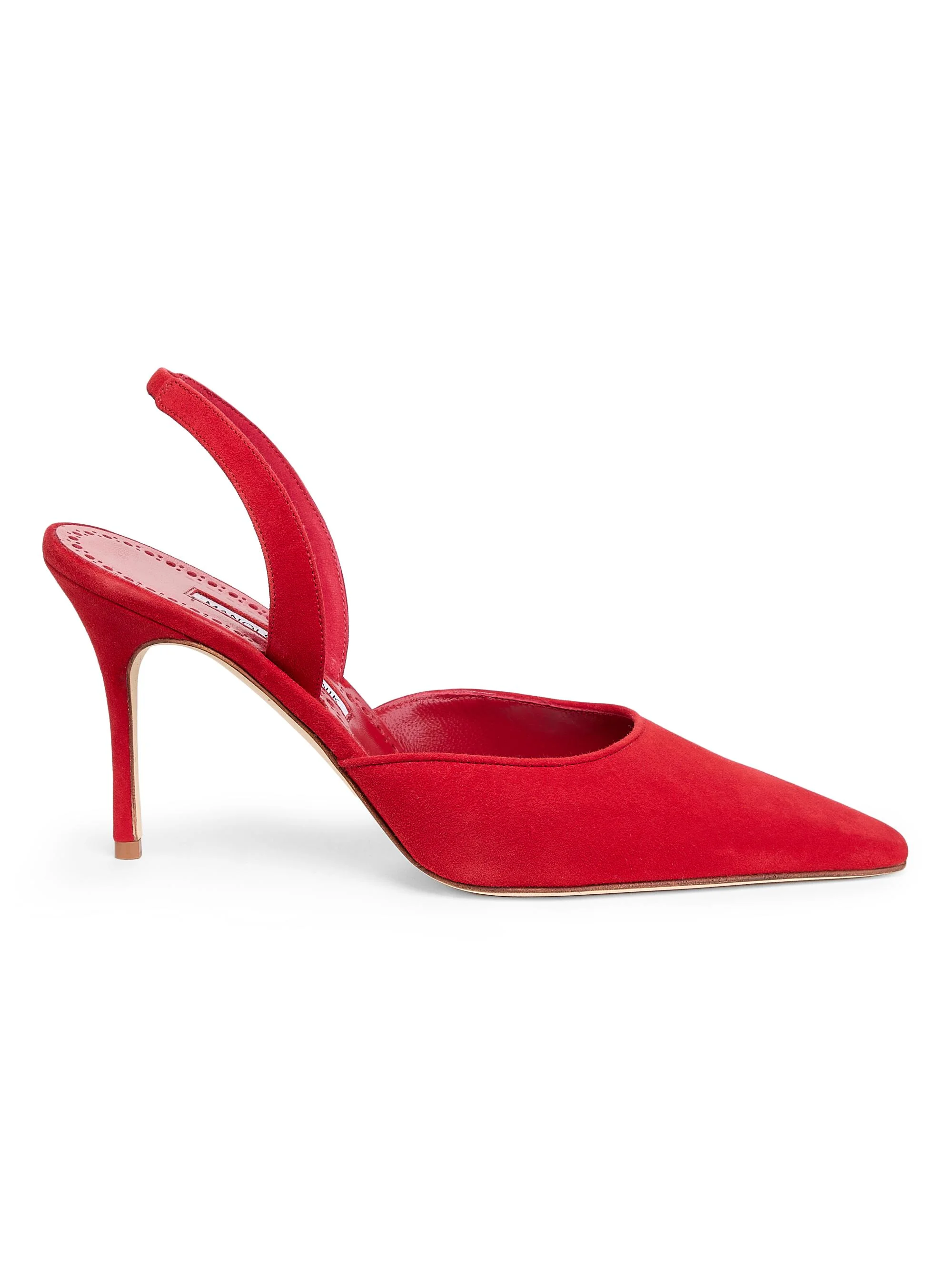 Women's Borelapla 90MM Suede Slingback Pumps - Bright Red - 1