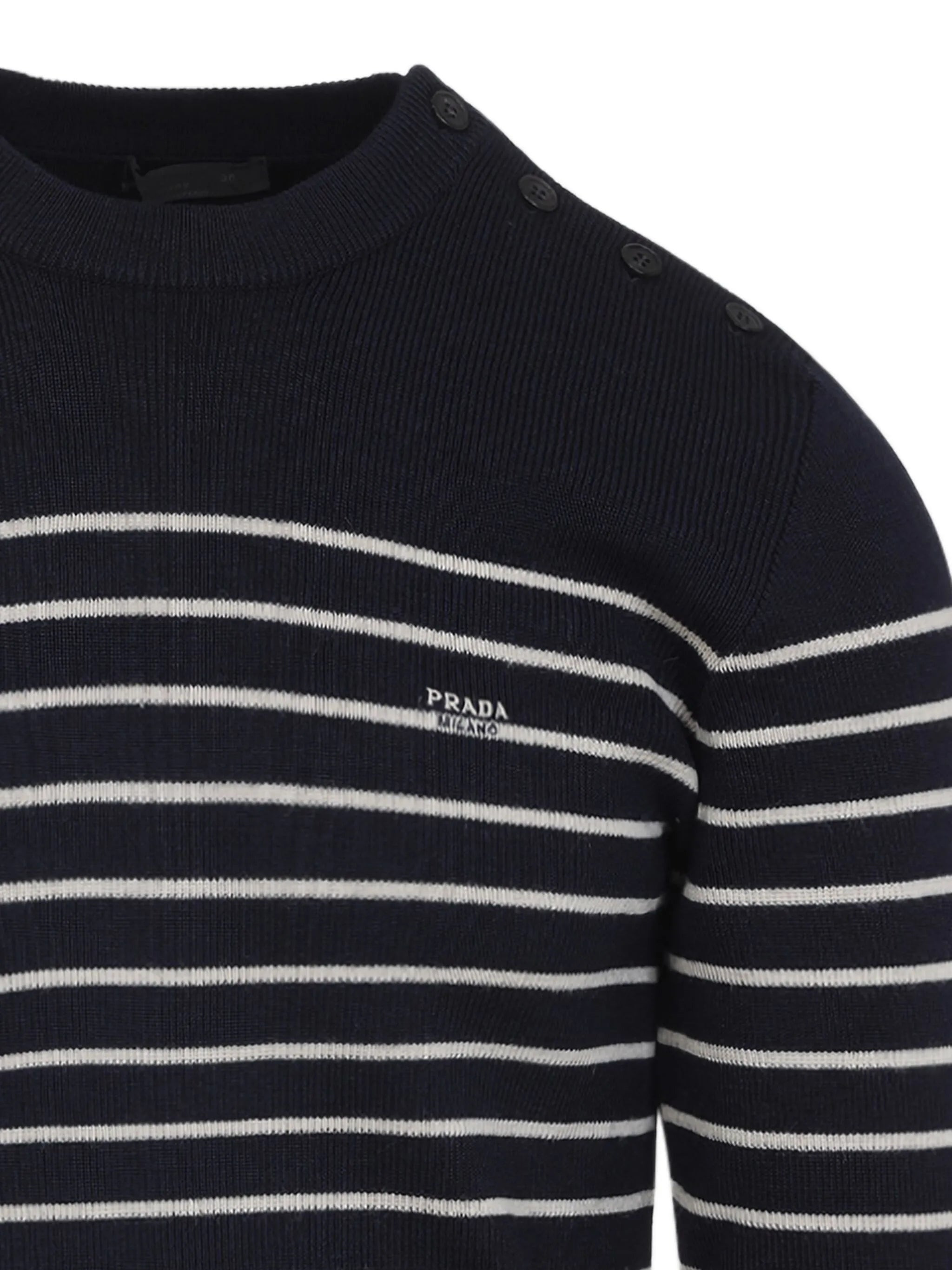 Prada Striped Embroidered-logo Sweater - 4