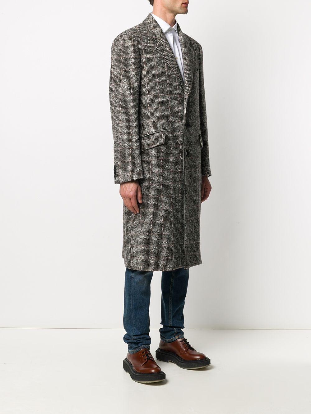 Glen check tweed coat - 3