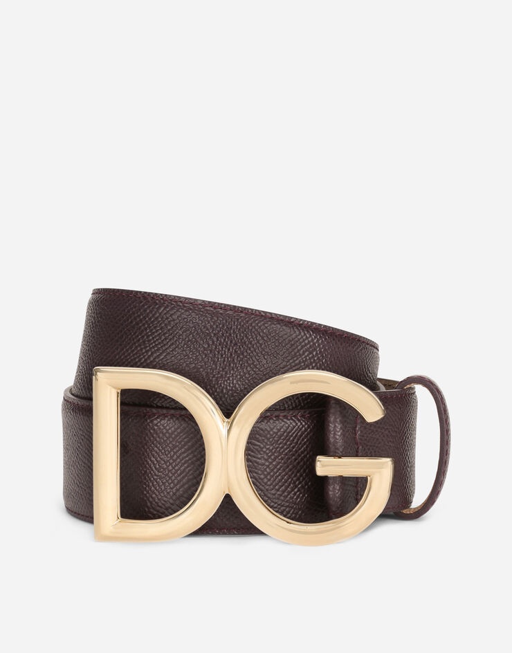 Dauphine calfskin belt with DG logo - 1