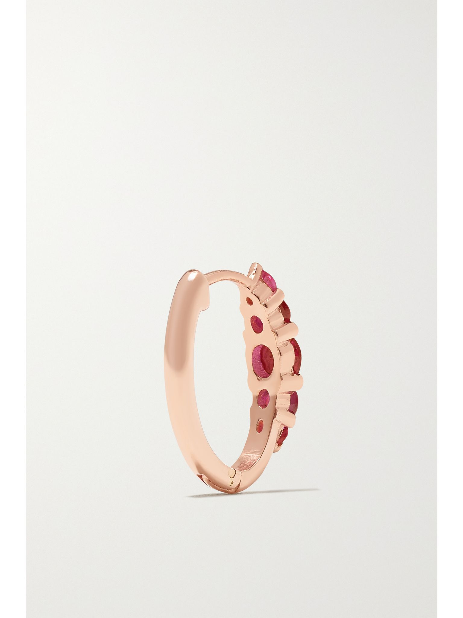 Rivulet medium 18-karat rose gold ruby hoop earrings Red - 4