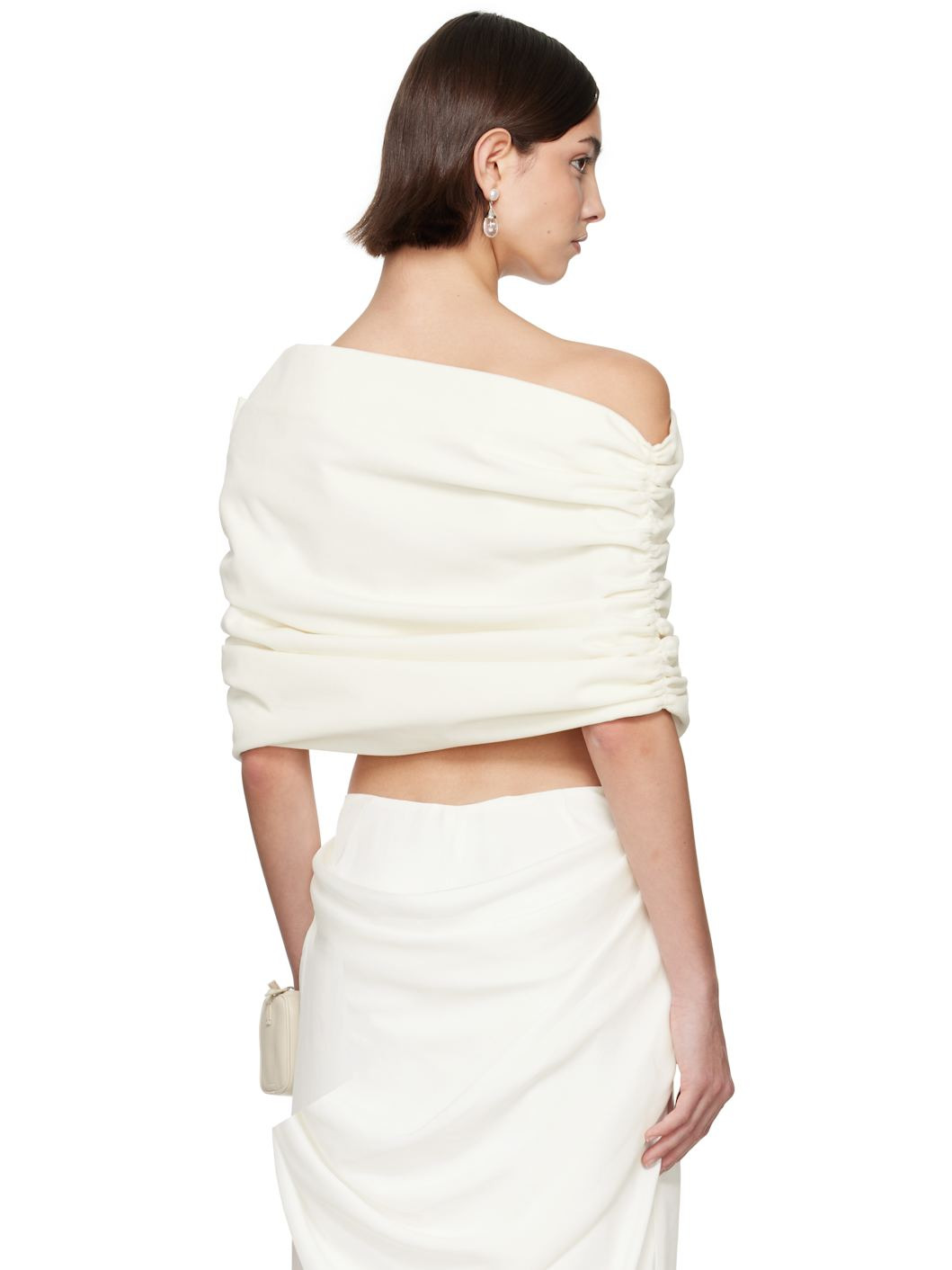 SSENSE Exclusive Bridal Capsule Velvet Shawl Top - 3